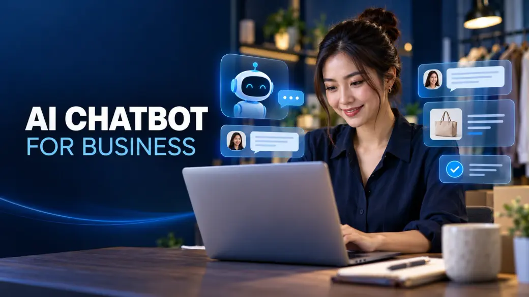 หน้าจอแสดง AI Chatbot ตอบคำถามลูกค้าผ่าน LINE OA Facebook และเว็บไซต์